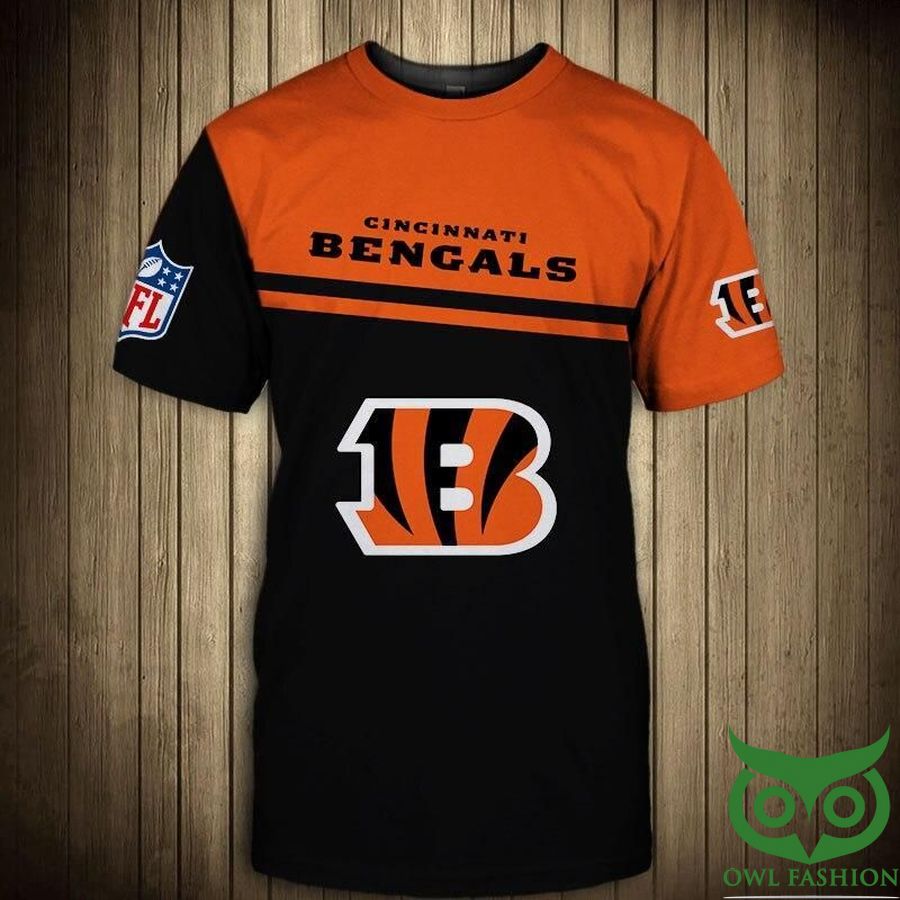 Cincinnati Bengals NFL Orange and Black 3D T-shirt