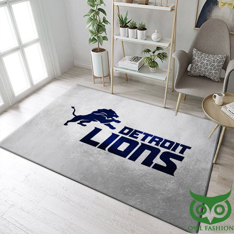 Detroit Lions Football Team NFL Logo White Carpet Rug