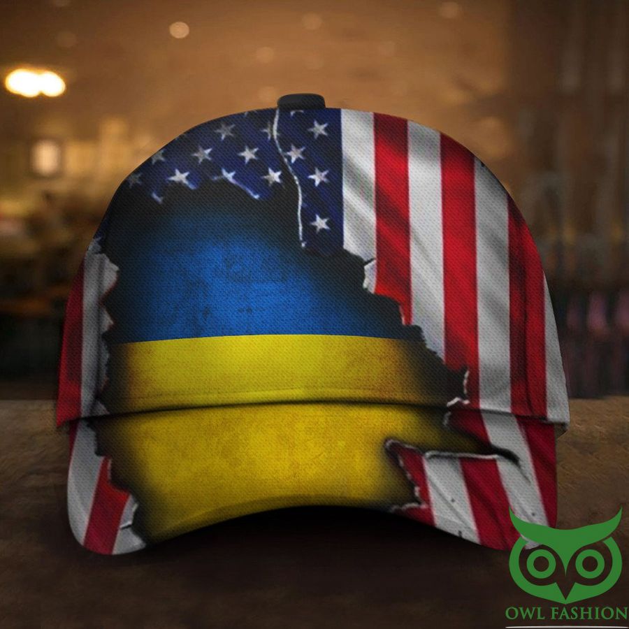 Ukrainian American Flag We Stand With Ukraine Support Ukraine Classic Cap