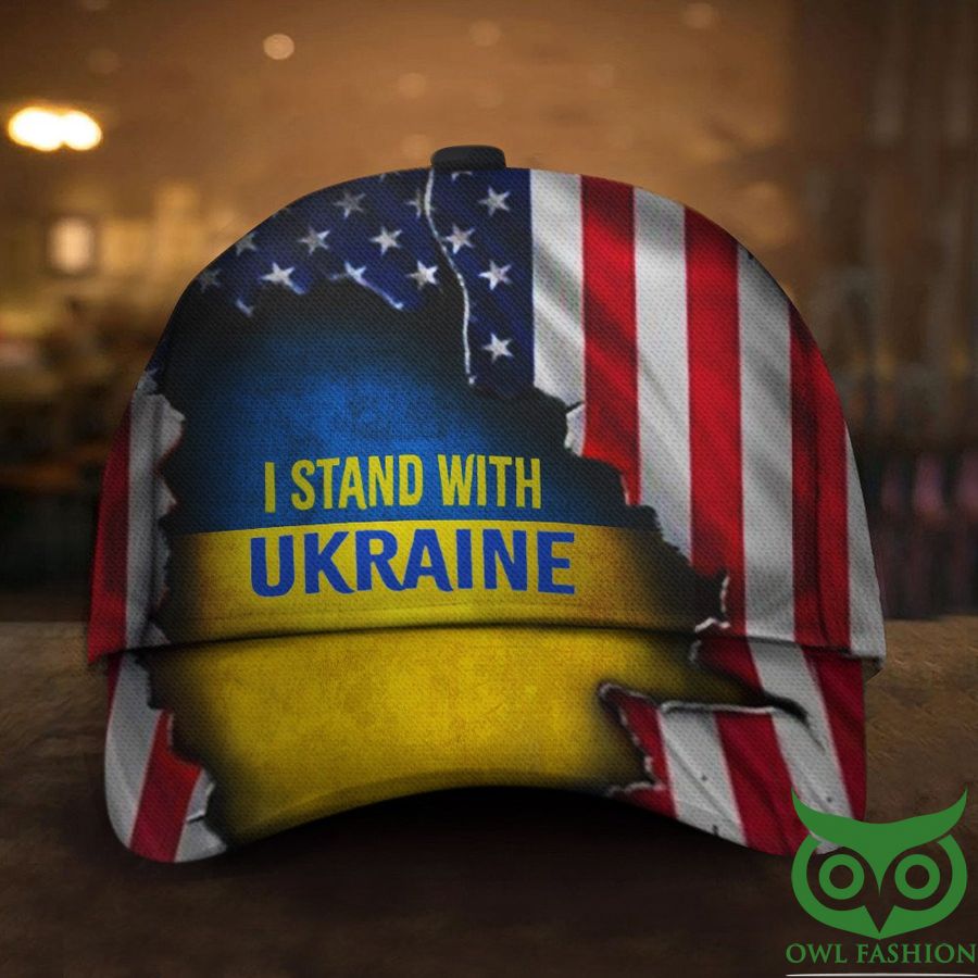 I Stand With Ukraine American Flag Support Ukraine Classic Cap