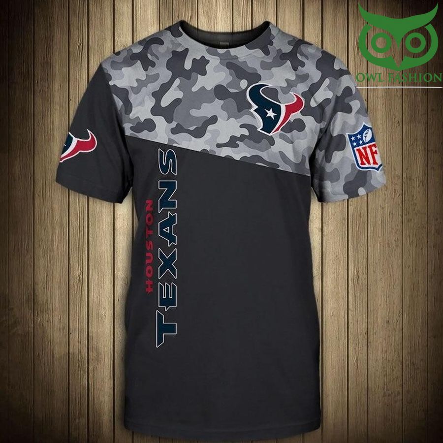 NFL Houston Texas camo style logo Regular Mens Short Sleeve T-Shirt
