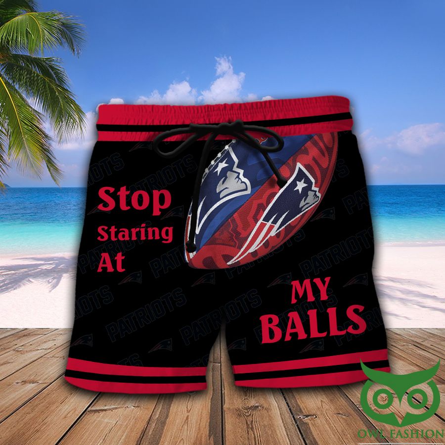 NFL New England Patriots Stop Staring At My Balls Pomegranatite Men Short