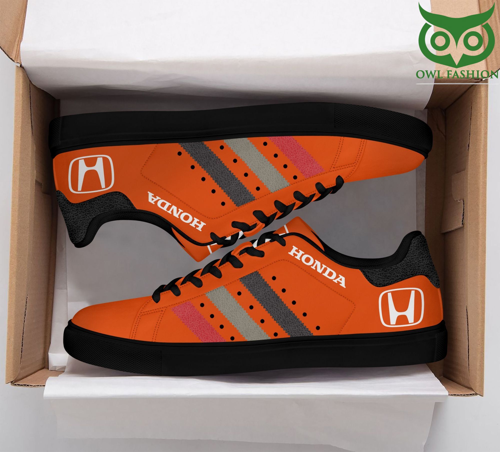 SPECIAL Honda orange and lines Stan Smith Shoes 