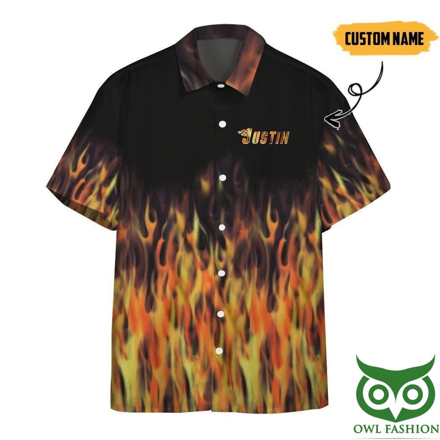 3D AOP Hot Rod Flame Bowling Custom Name Hawaiian Shirt