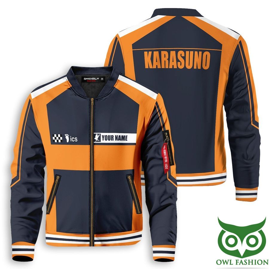 Personalized F1 Karasuno Haikyuu Printed Bomber Jacket