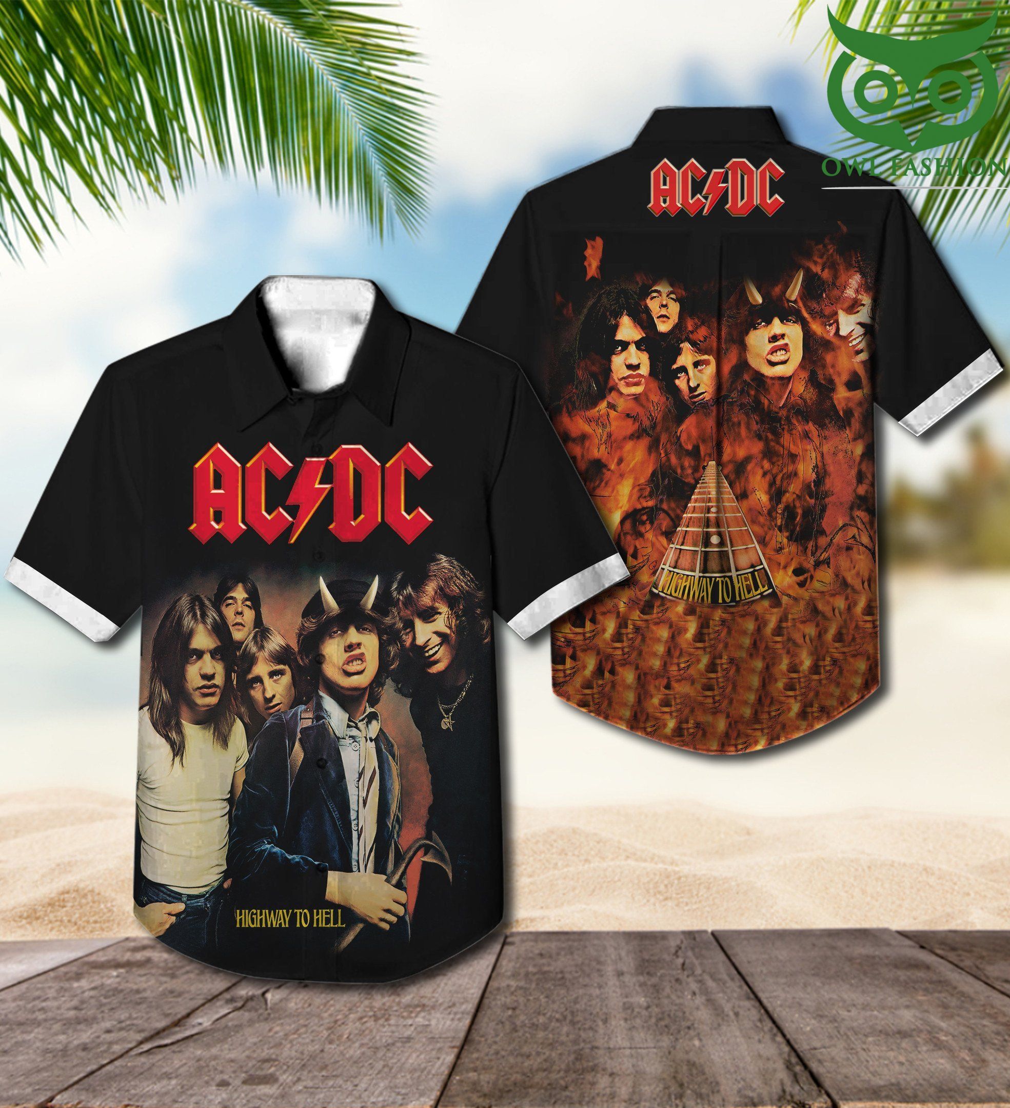 ACDC High way to hell 3D Hawaiian Shirt
