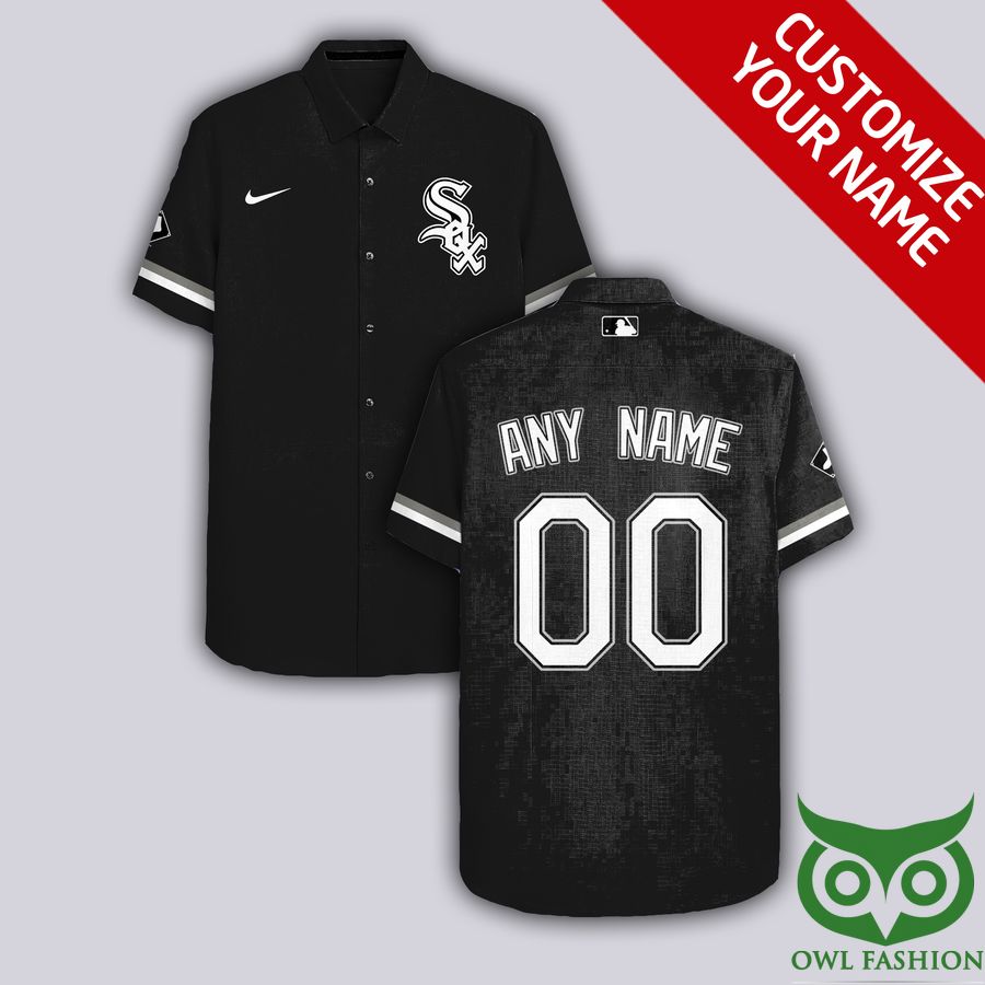 Custom Name Number Chicago White Sox Black Hawaiian Shirt