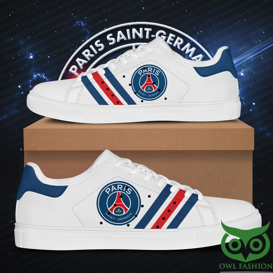 Paris Saint Germain Team Logo Red and Dark Blue Stan Smith Shoes