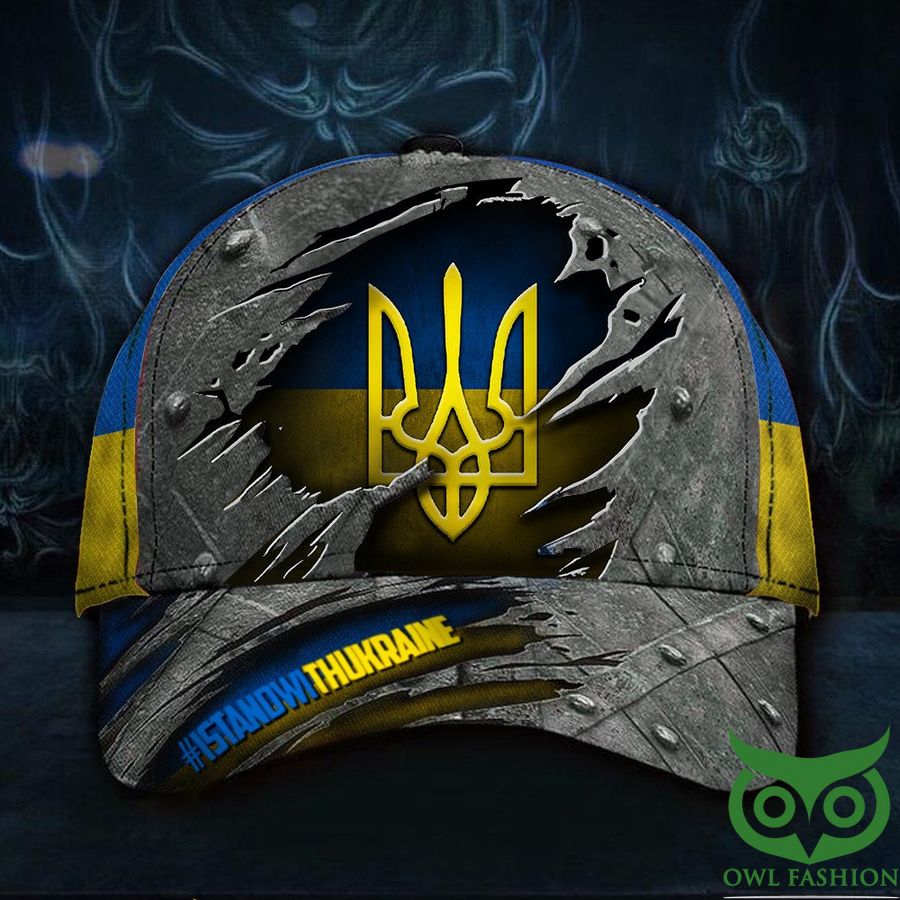 I Stand With Ukraine with Ukrainian Flag Hashtag Classic Cap