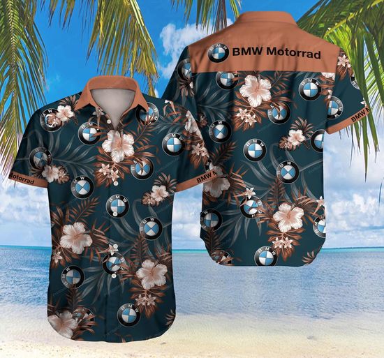 BMW Motorrad brown floral Hawaiian Shirt 