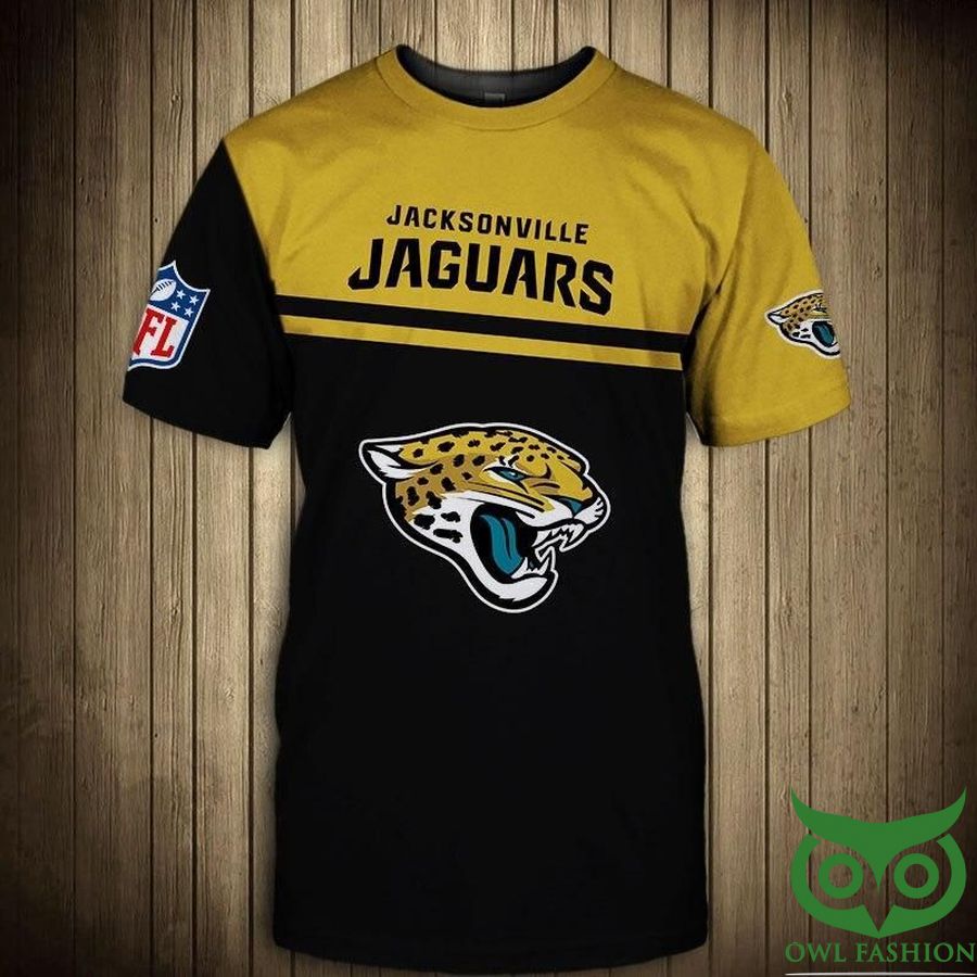 Jacksonville Jaguars NFL Dark Yellow and Black 3D T-shirt