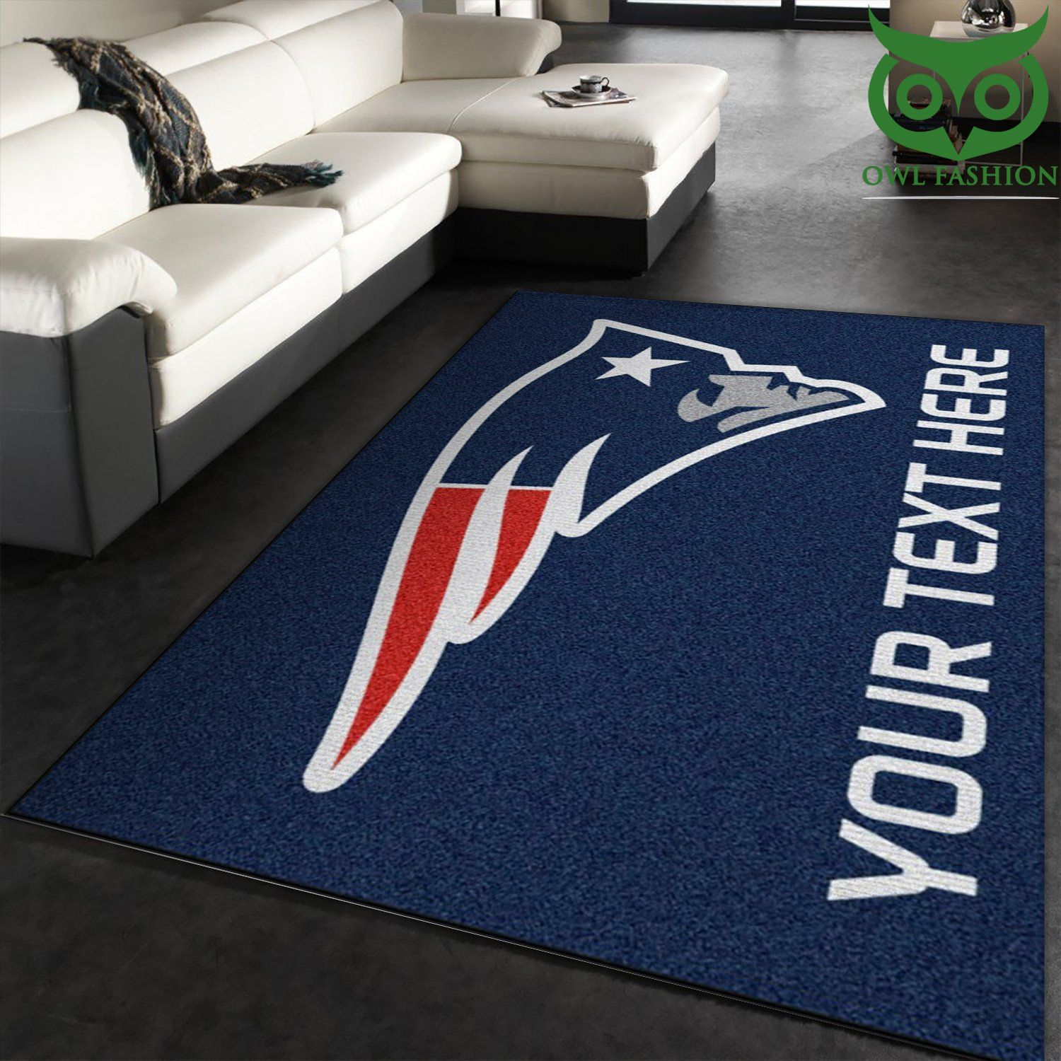 New England Patriots Personalized NFL carpet rug