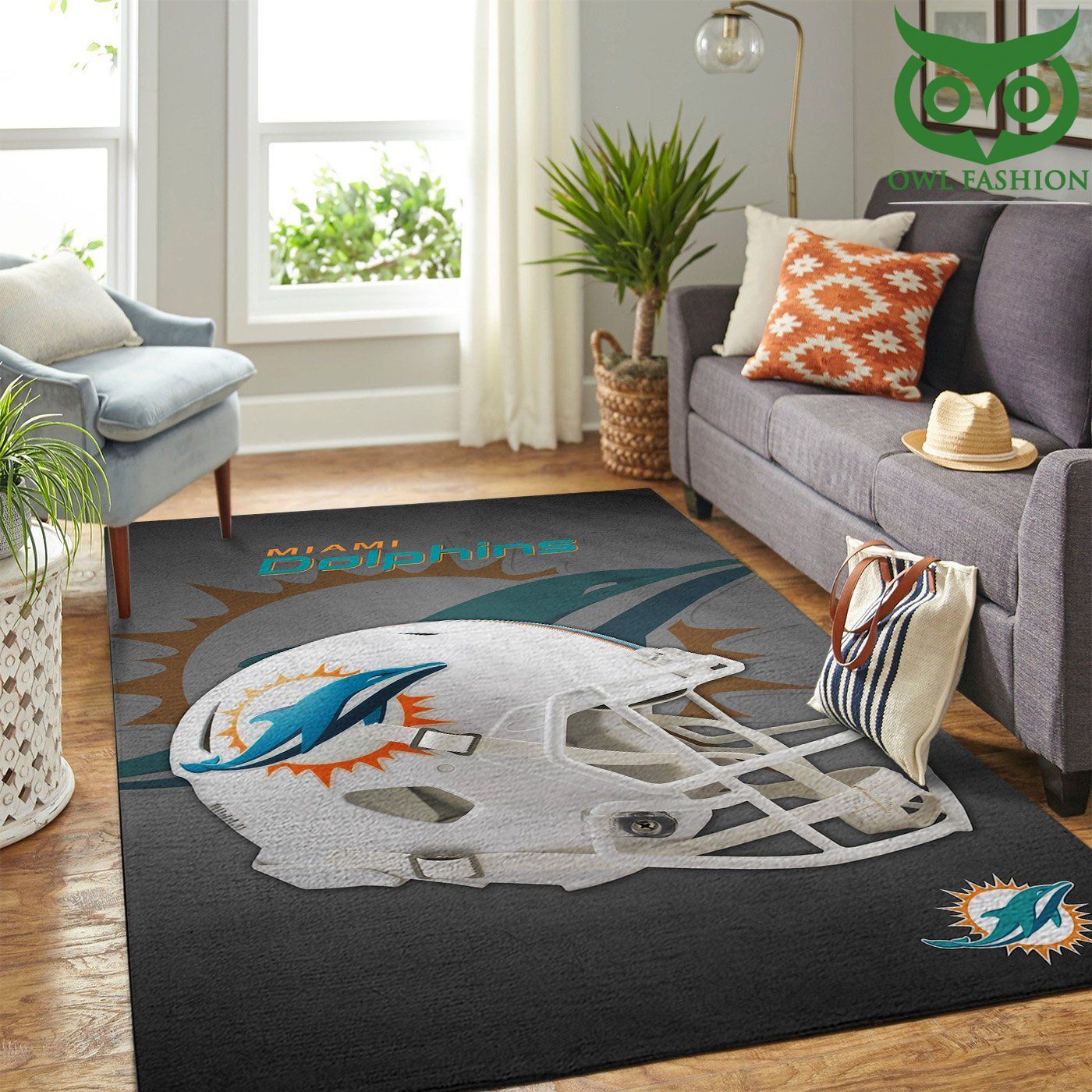Miami Dolphins Nfl Team Logo Helmet Nice carpet rug Home and floor Decoration