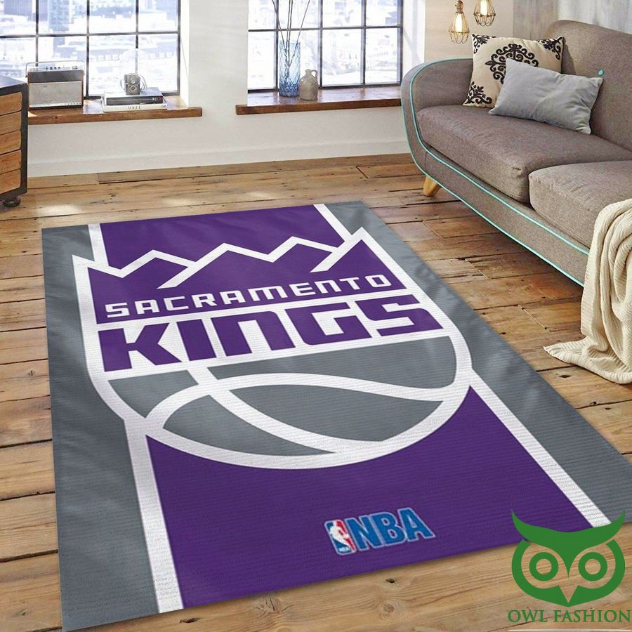 Sacramento Kings NBA Team Logo Purple and Gray Carpet Rug