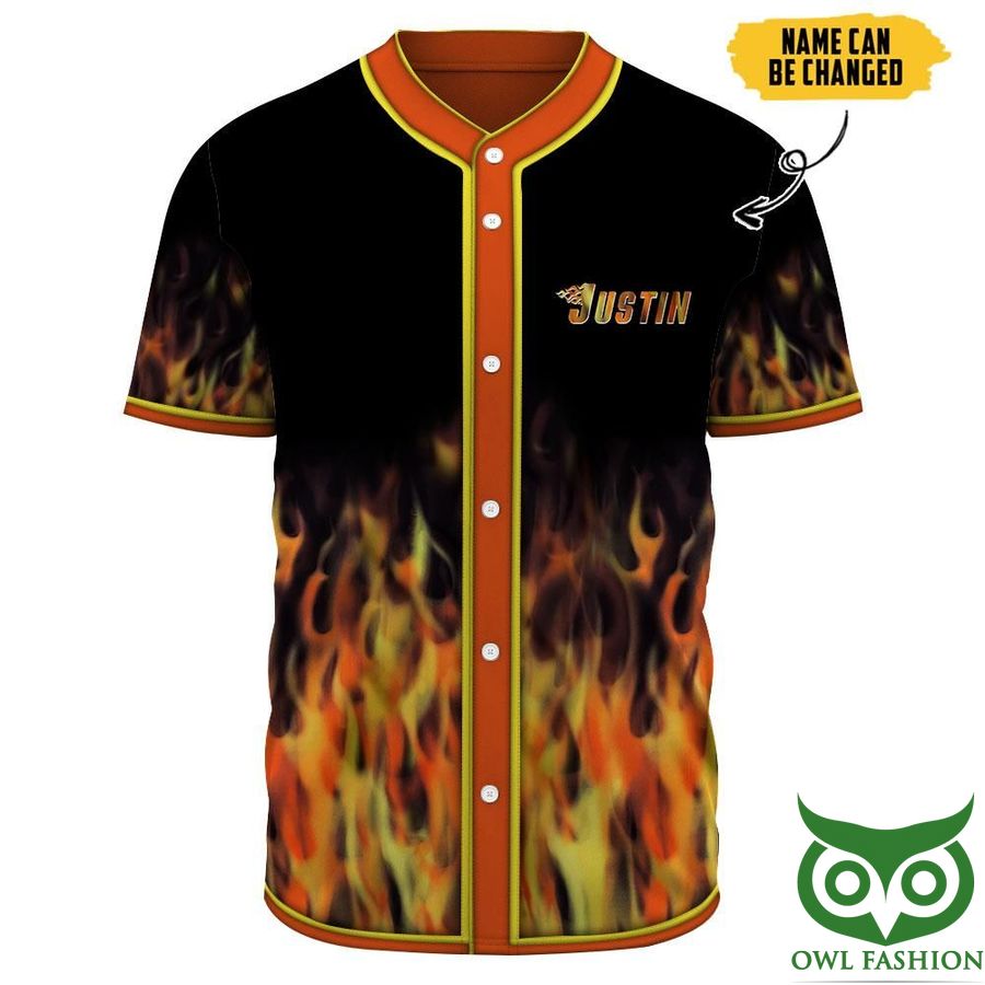 3D AOP Hot Rod Flame Blowing Custom Name Jersey Shirt