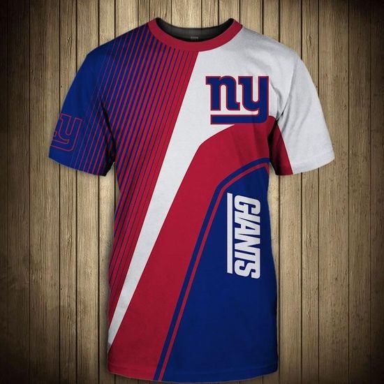 NFL New York Giants Casual striped 3d t-shirt