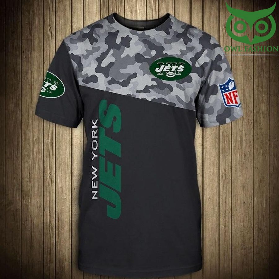NFL New York Jets camo style logo Regular Mens Short Sleeve T-Shirt