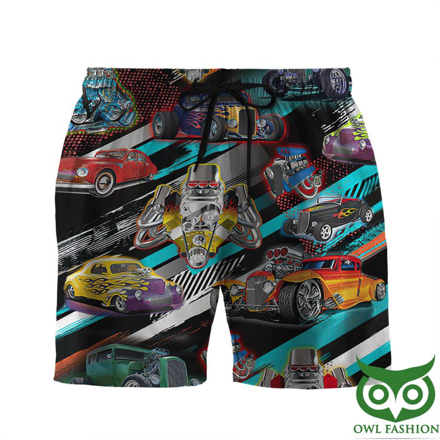 3D AOP Hot Rod Car Collection Custom Shorts