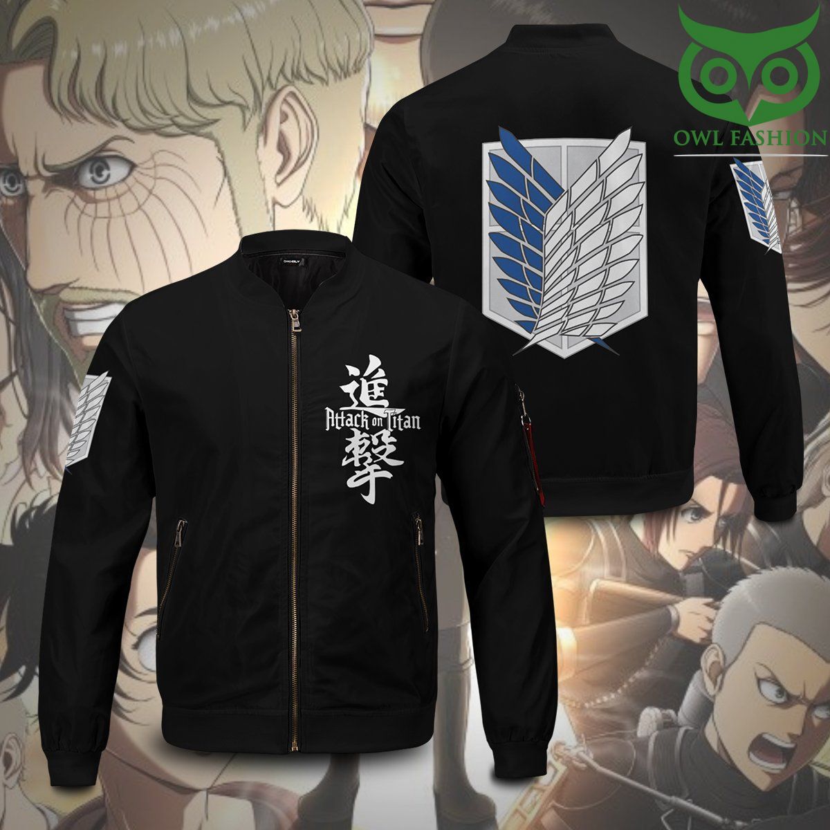 448 Attack on Titan Printed Bomber Jacket for fans