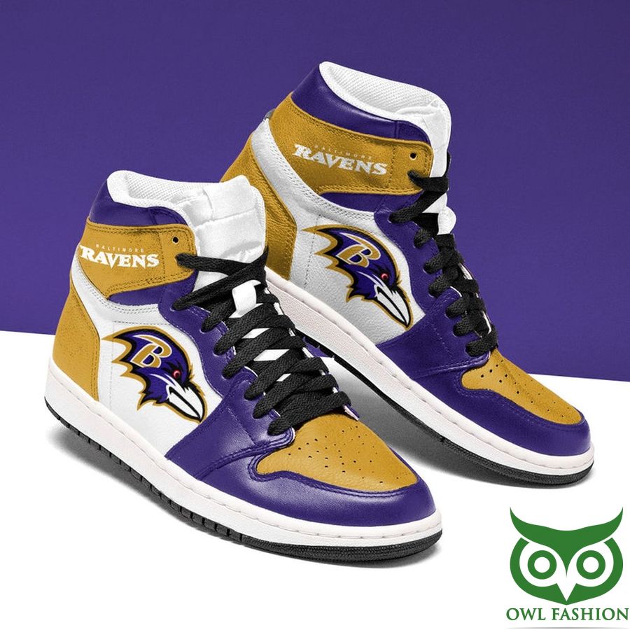 Baltimore Ravens Team Logo AJ High Top Sneaker Boots