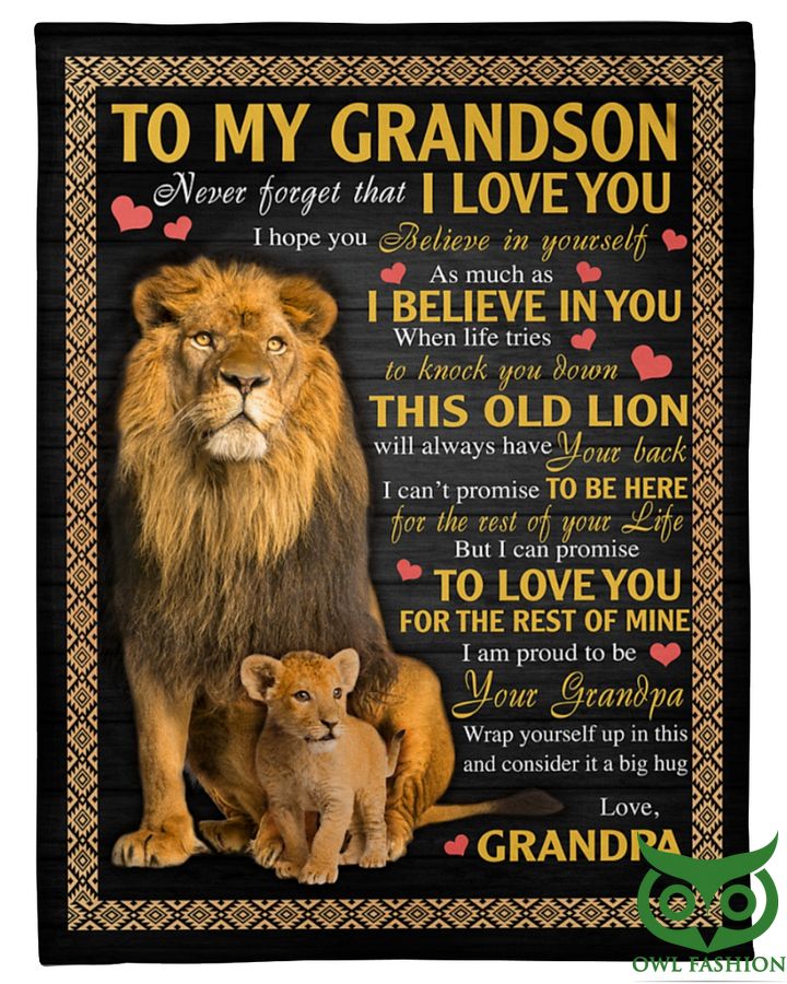 To My Grandson Lion King I love you Fleece Blanket