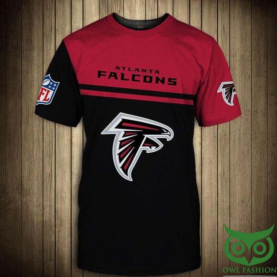 Atlanta Falcons NFL Dark Red and Black 3D T-shirt