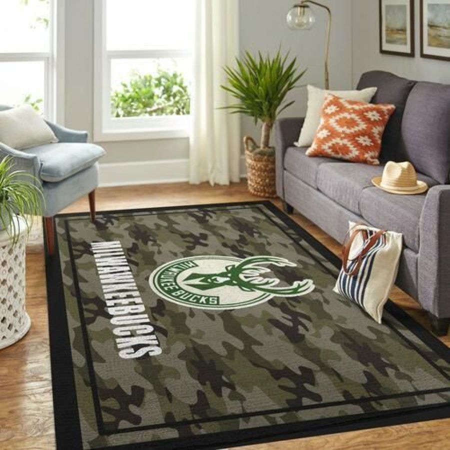 Camo Camouflage Milwaukee Bucks Nba Floor home decoration carpet rug