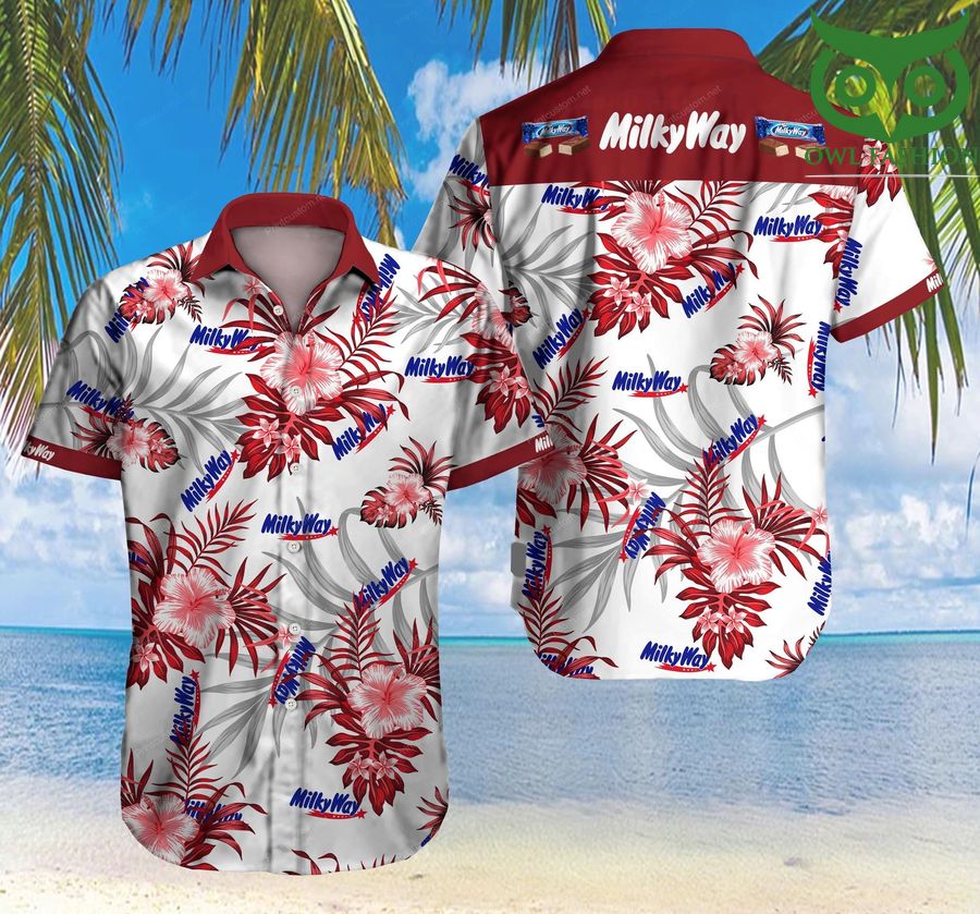 Milky Way chocolate floral Hawaiian Shirt