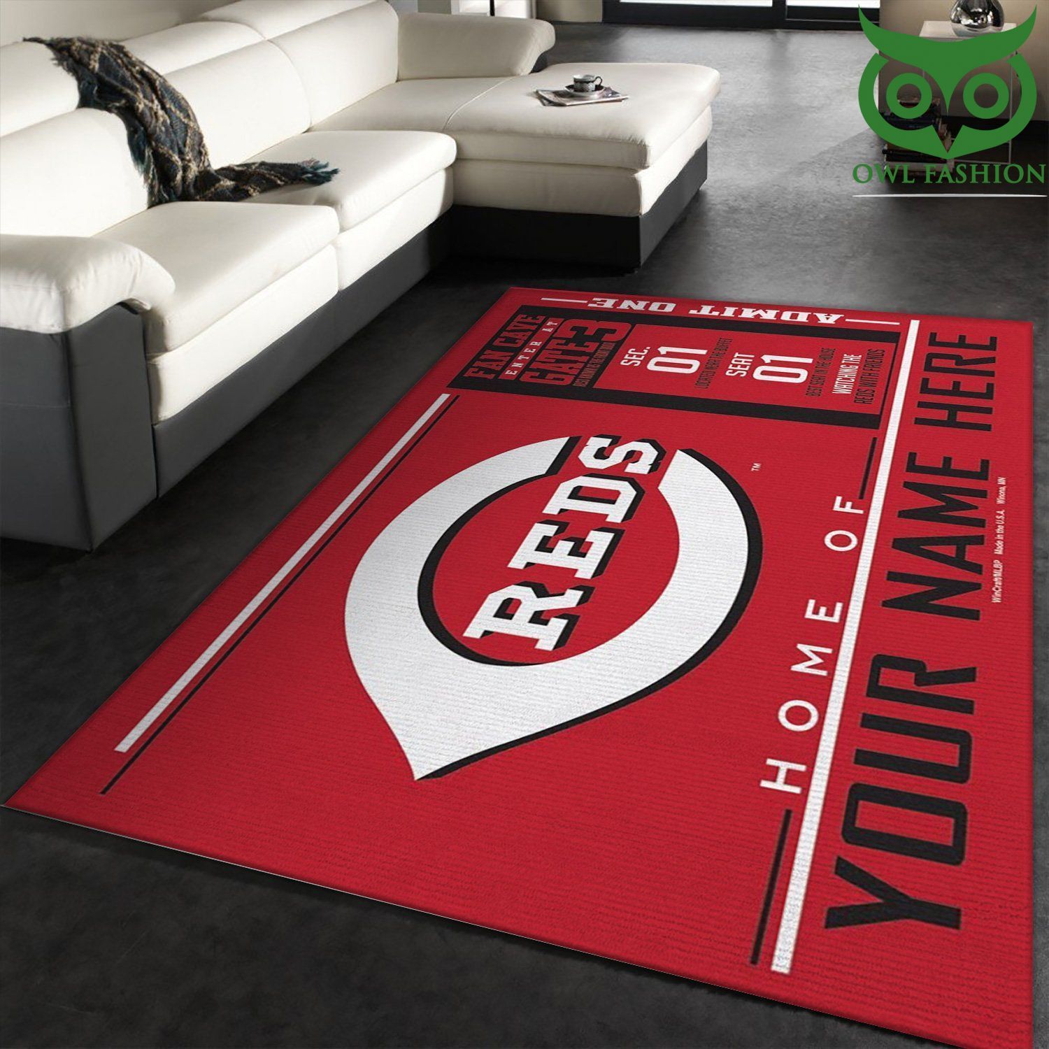 Cincinnati Reds Wincraft Personalized Area room decorate floor carpet rug 