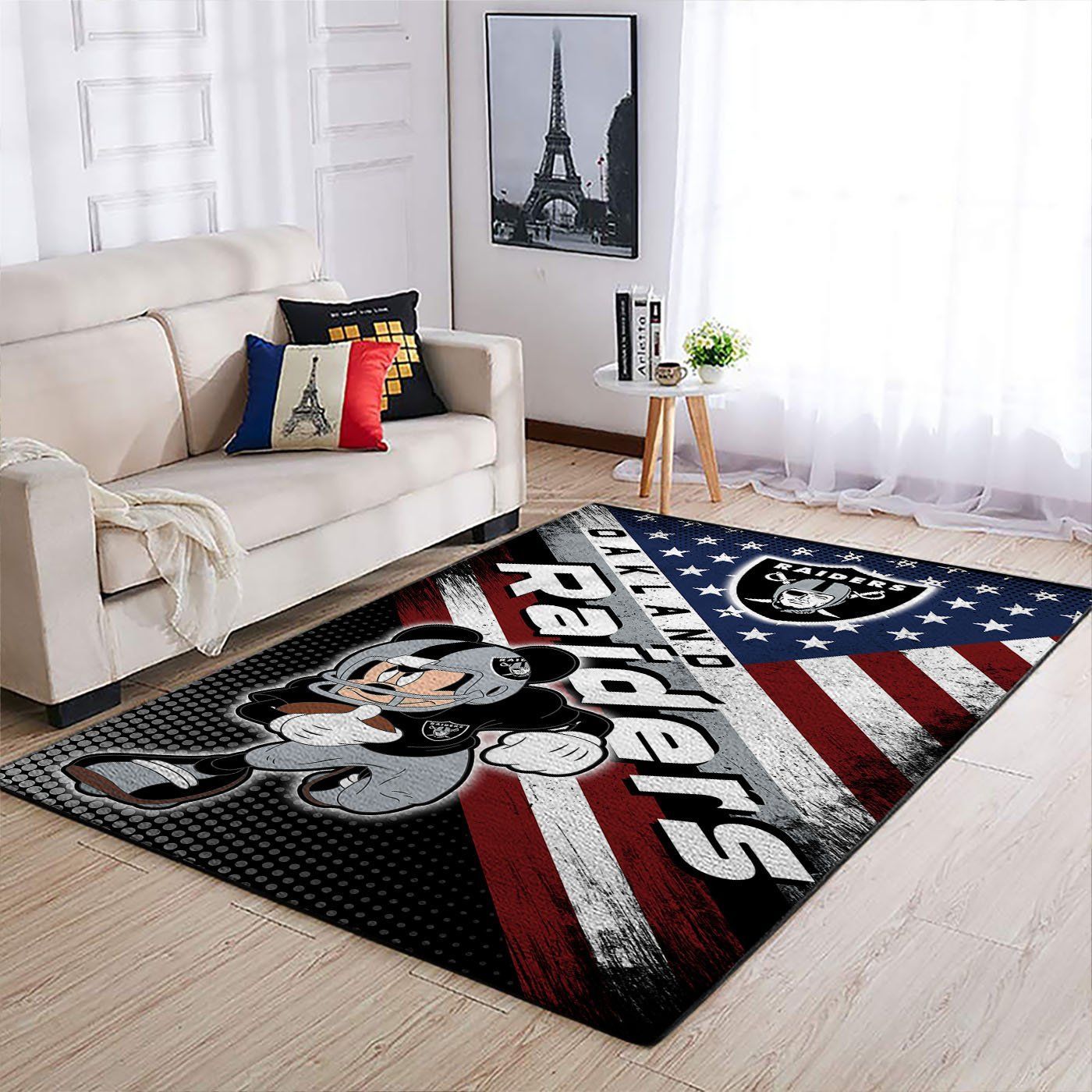 Football Oakland Raiders Nfl Team Logo Mickey Us Style Nice Gift Floor home decoration carpet rug