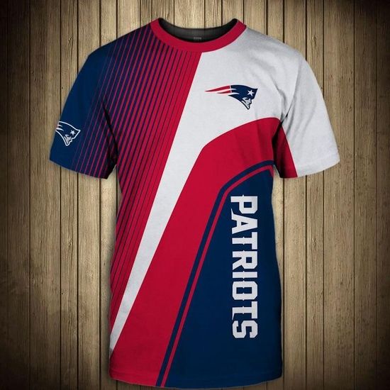 NFL New England Patriots Casual striped 3d t-shirt