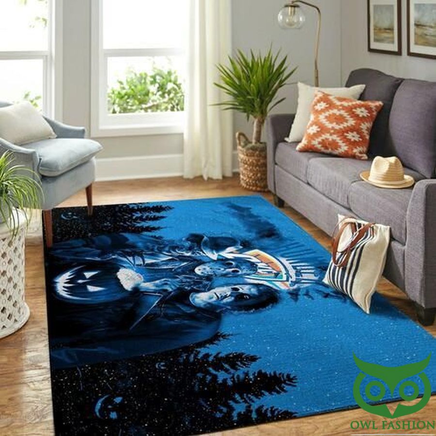 Oklahoma City Thunder NBA Team Logo Blue Skull Basketball Carpet Rug