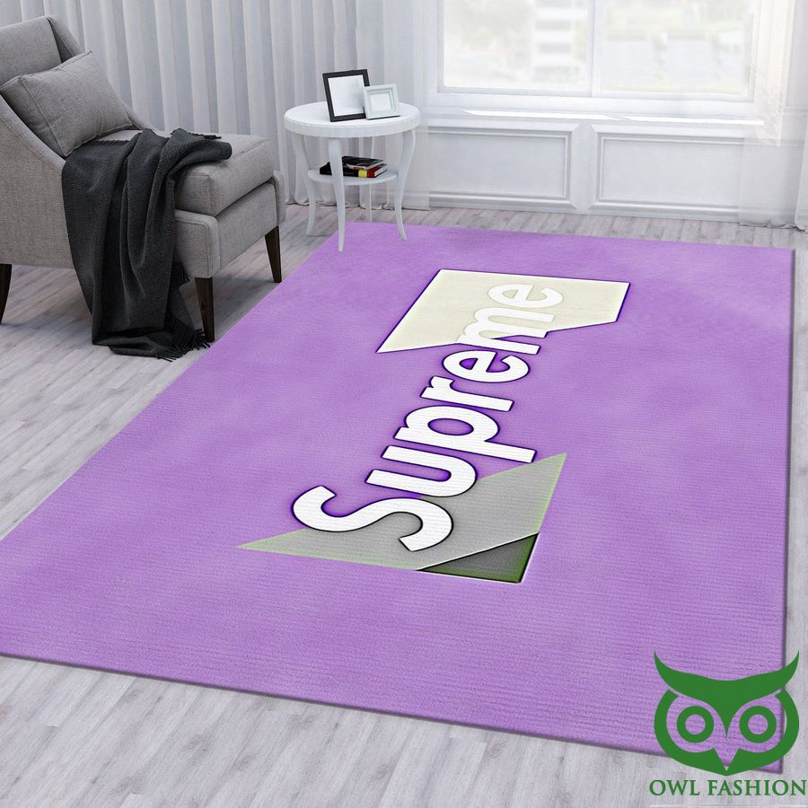 Supreme Luxury Brand Light Purple with White and Gray Carpet Rug