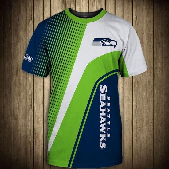 NFL Seattle Seahawks Casual striped 3d t-shirt