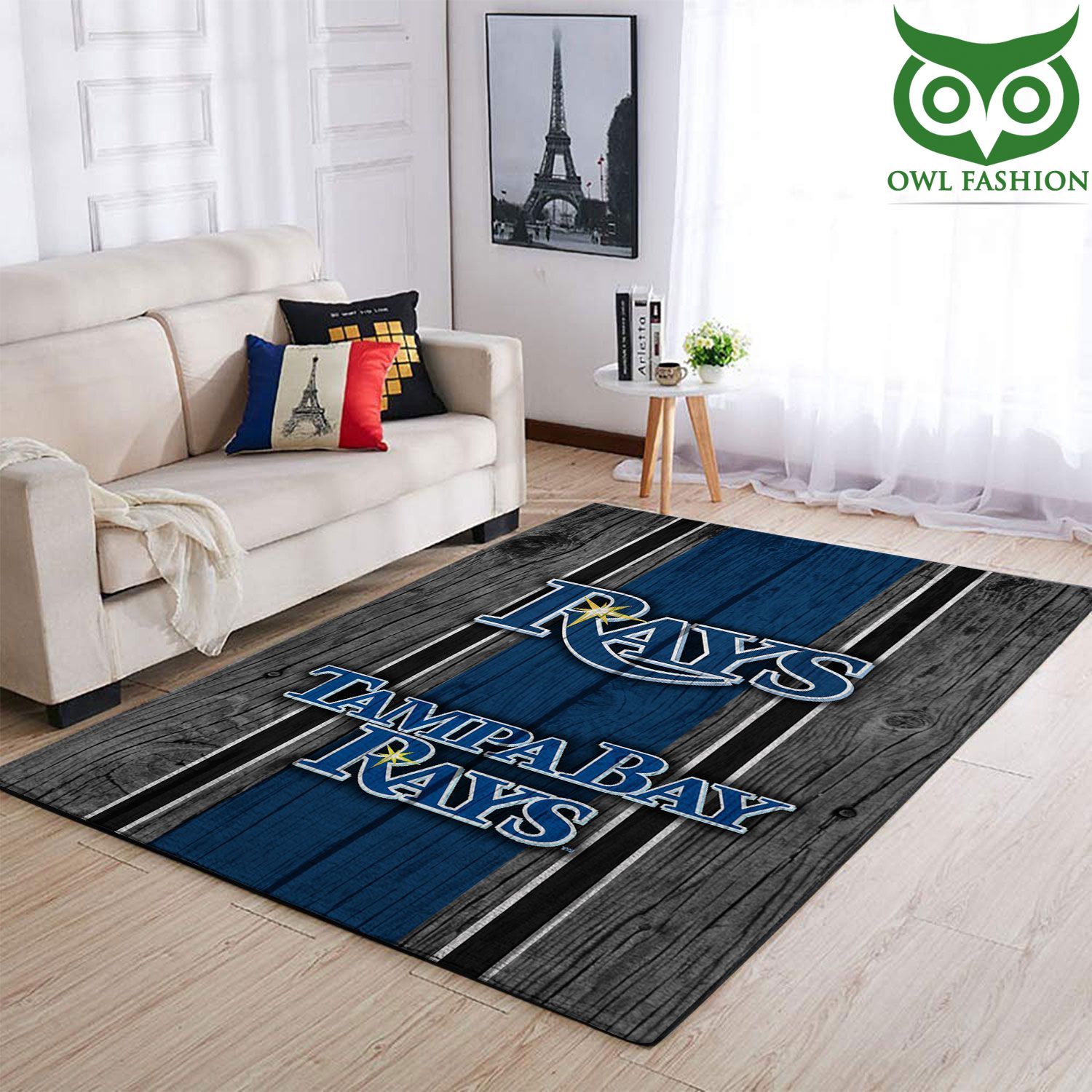 Tampa Bay Rays Mlb Team Logo Wooden Style carpet rug