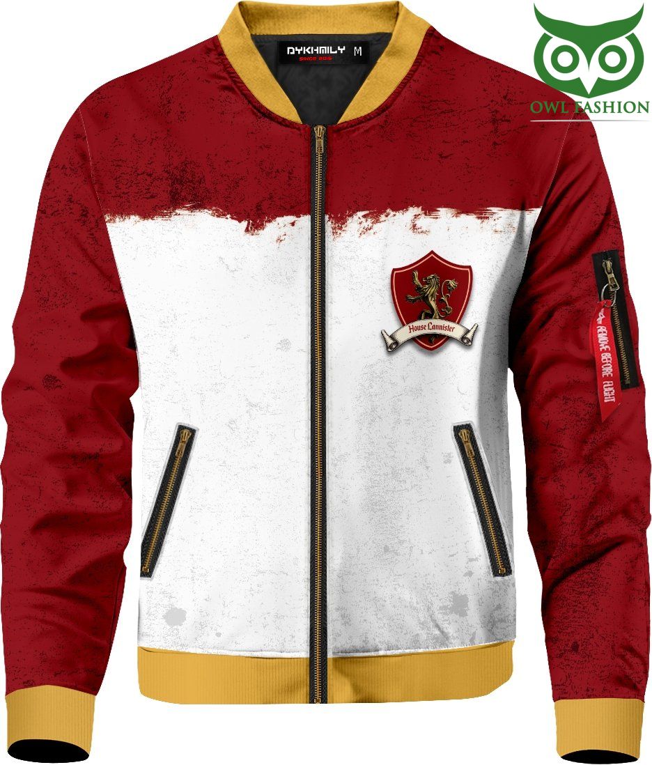 34 Game of Thrones Team Lannister Printed Bomber Jacket