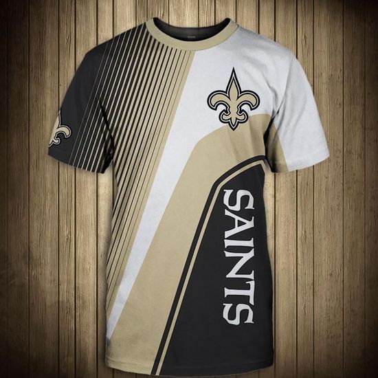 NFL New Orleans Saints Casual striped 3d t-shirt