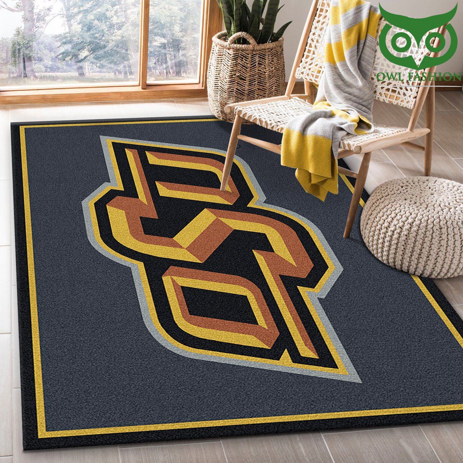 College Spirit Oklahoma State Sport Area home decor carpet rug 