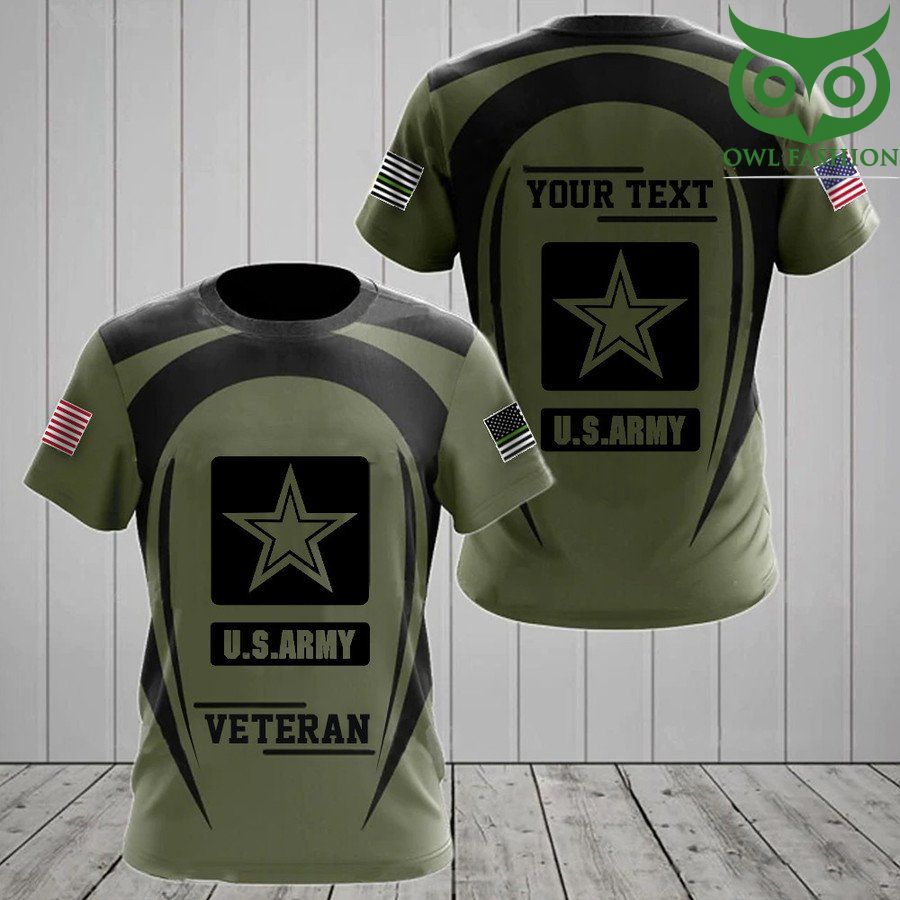 Personalized US Army Veteran Shirt Military Pride Thin Green Line T-Shirt Gifts For Veterans