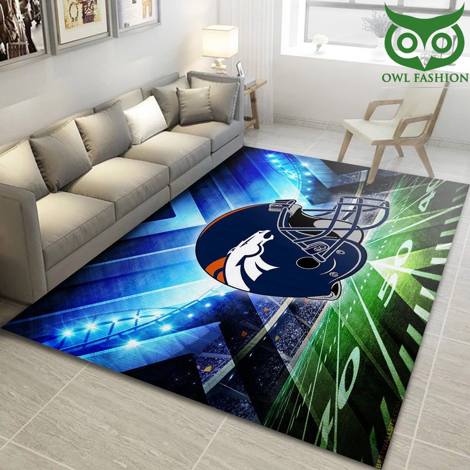 Denver Broncos Nfl art Area room decorate floor carpet rug 