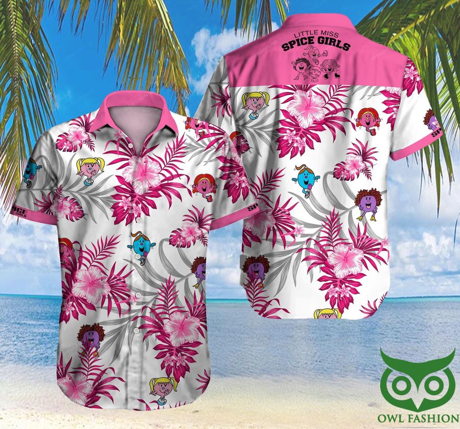 Little Miss Spice Girls Floral Pink and White Hawaiian Shirt