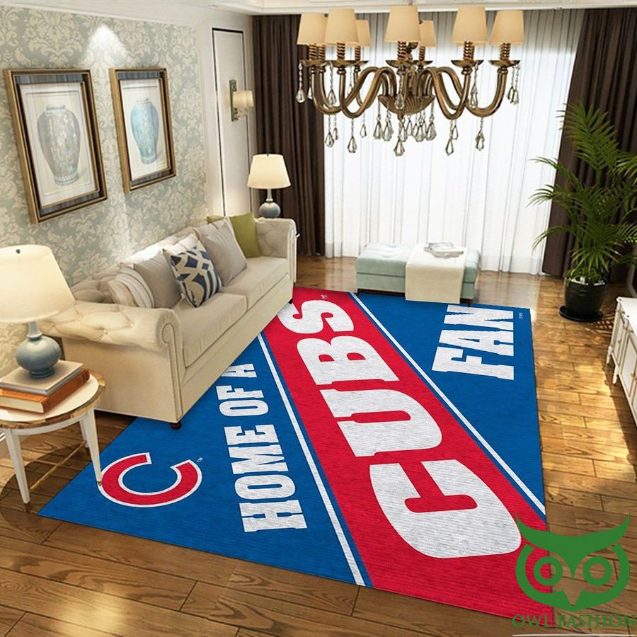 Chicago Cubs MLB Team Logo Red and Blue White Words Carpet Rug