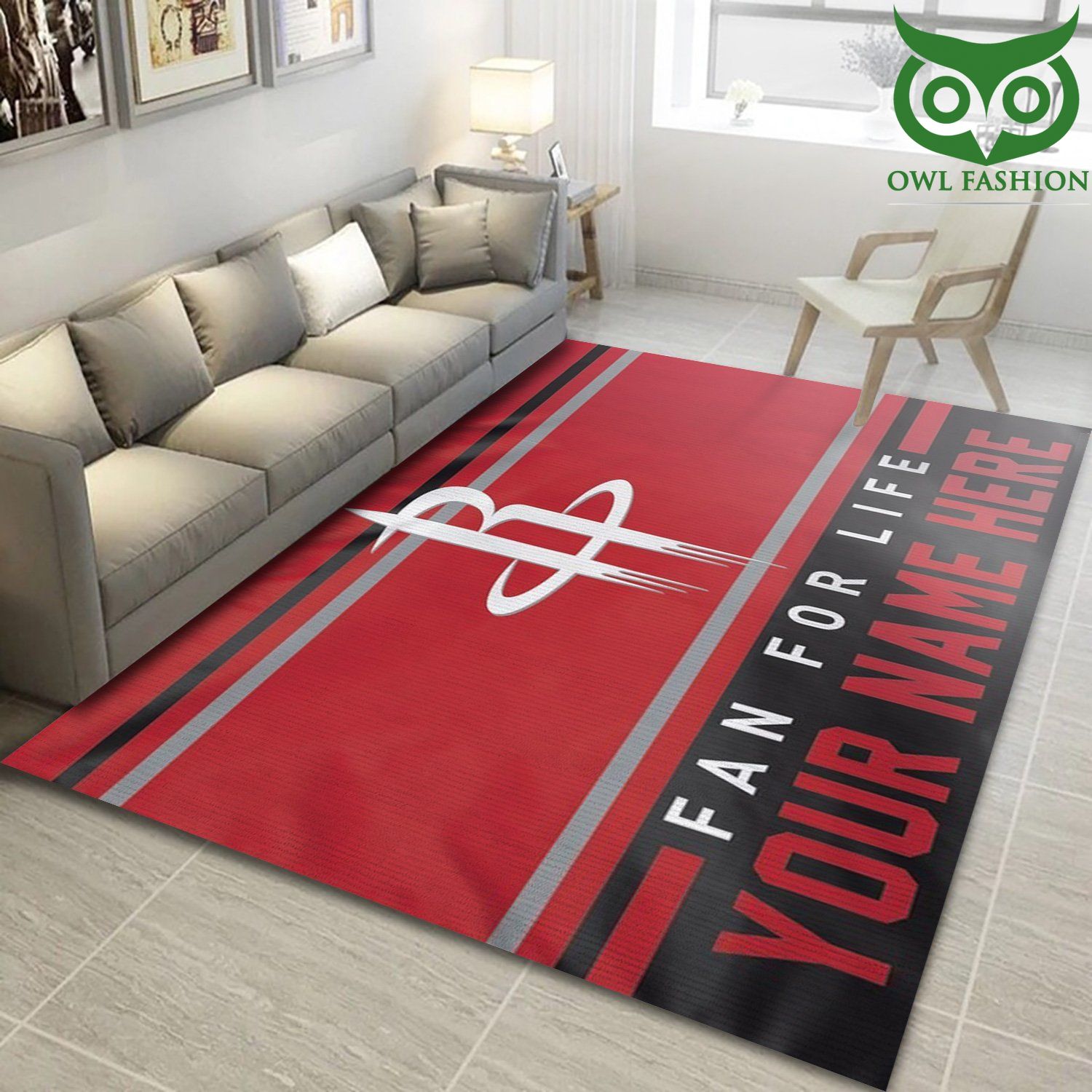 Customizable Houston Rockets Fan carpet rug Home and floor Decoration