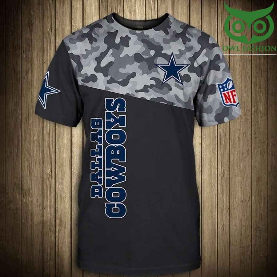 NFL Dallas Cowboys camo style logo Regular Mens Short Sleeve T-Shirt