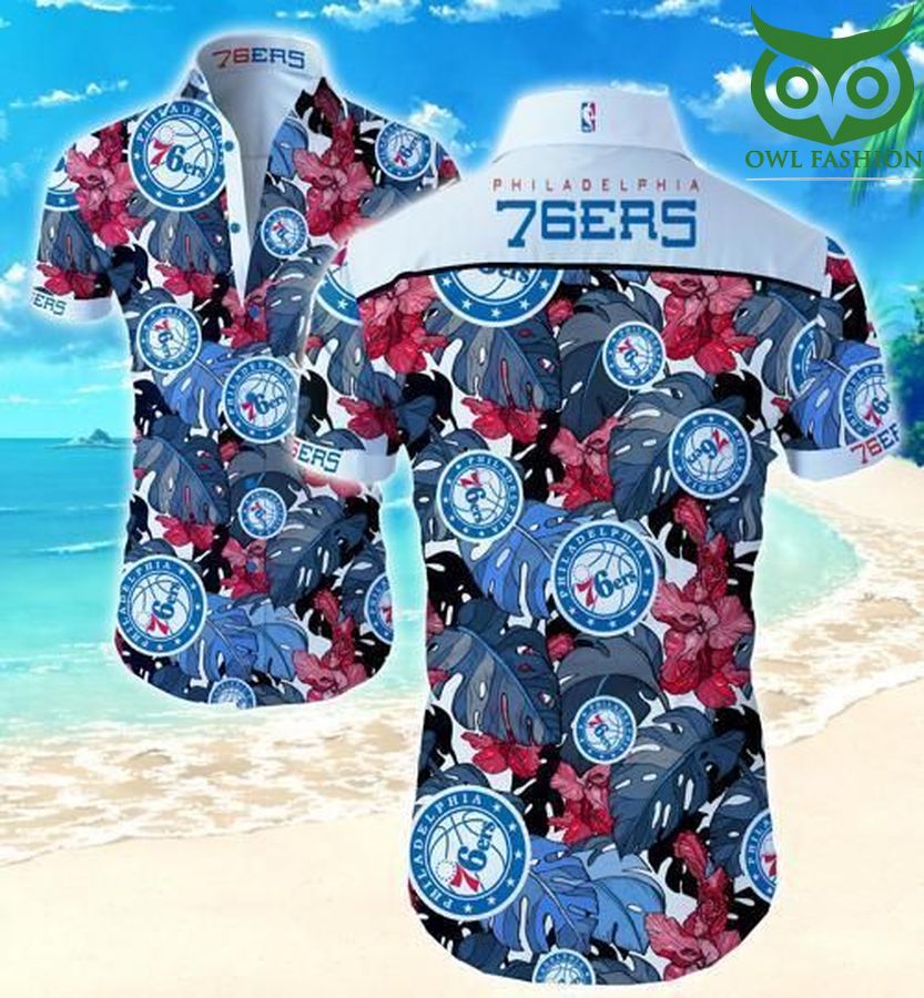 Philadelphia 76ers Hawaiian shirt short sleeve summer wear