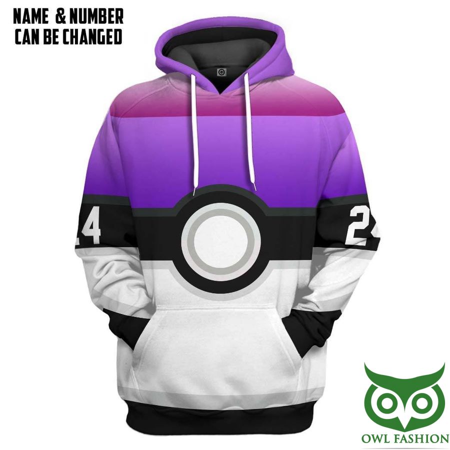 Custom Name Number Pokemon Master Ball 3D Shirt