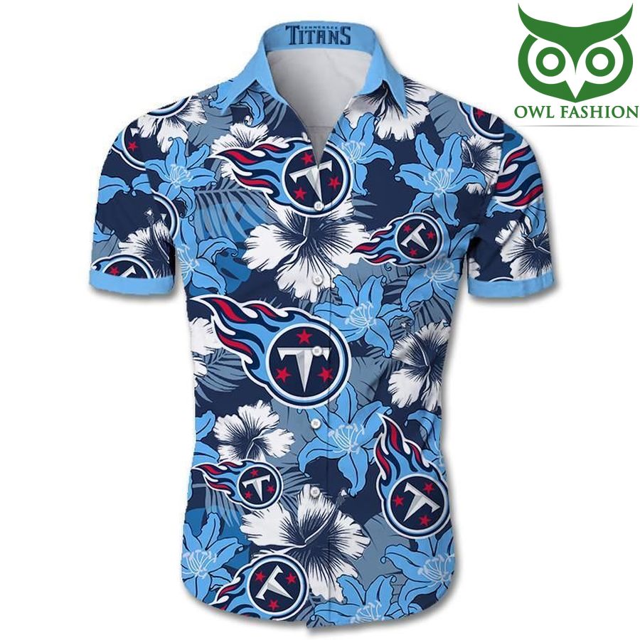 Tennessee Titans tropical flower Hawaiian Shirt short sleeve summer wear