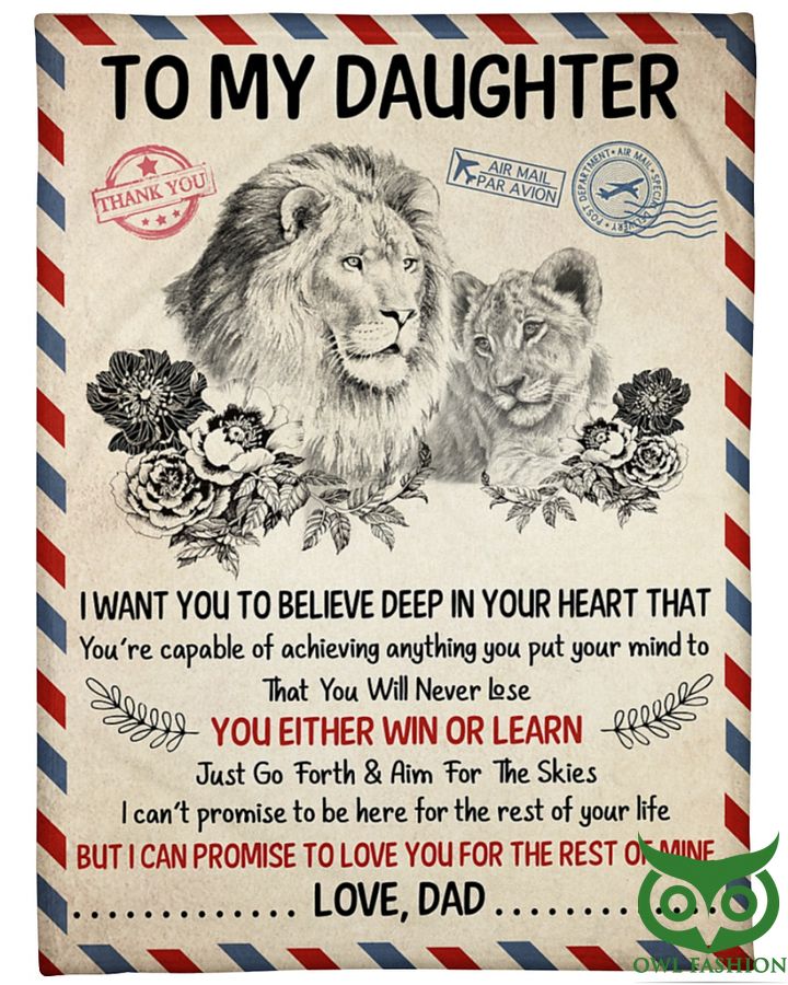 Lion Family I Want You To Believe Deep In Your Heart Lovely Gift For Daughter Fleece Blanket
