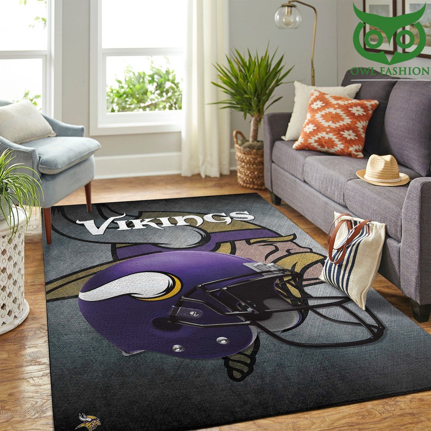 Minnesota Vikings Nfl Team Logo Helmet Style Nice carpet rug