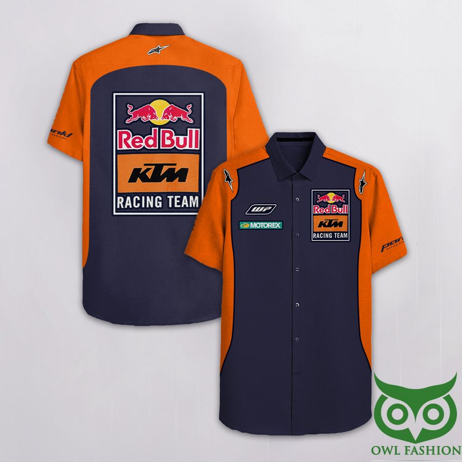 Red Bull Racing Team Orange and Dark Color Logo Hawaiian Shirt